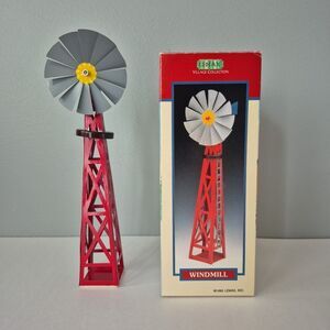 Lemax Vintage Red Metal 1995 Christmas Village Windmill with Original Box